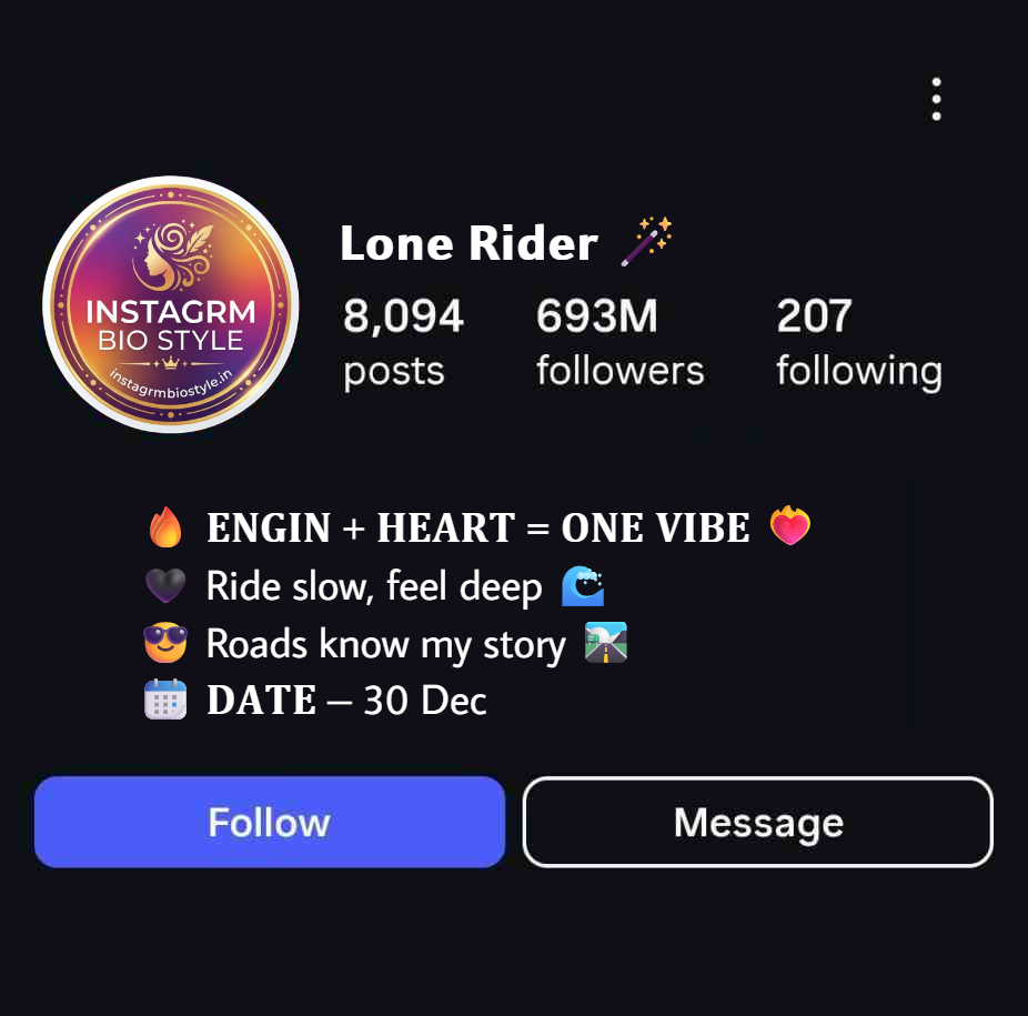 Aesthetic Rider Bio For True Bike Lovers