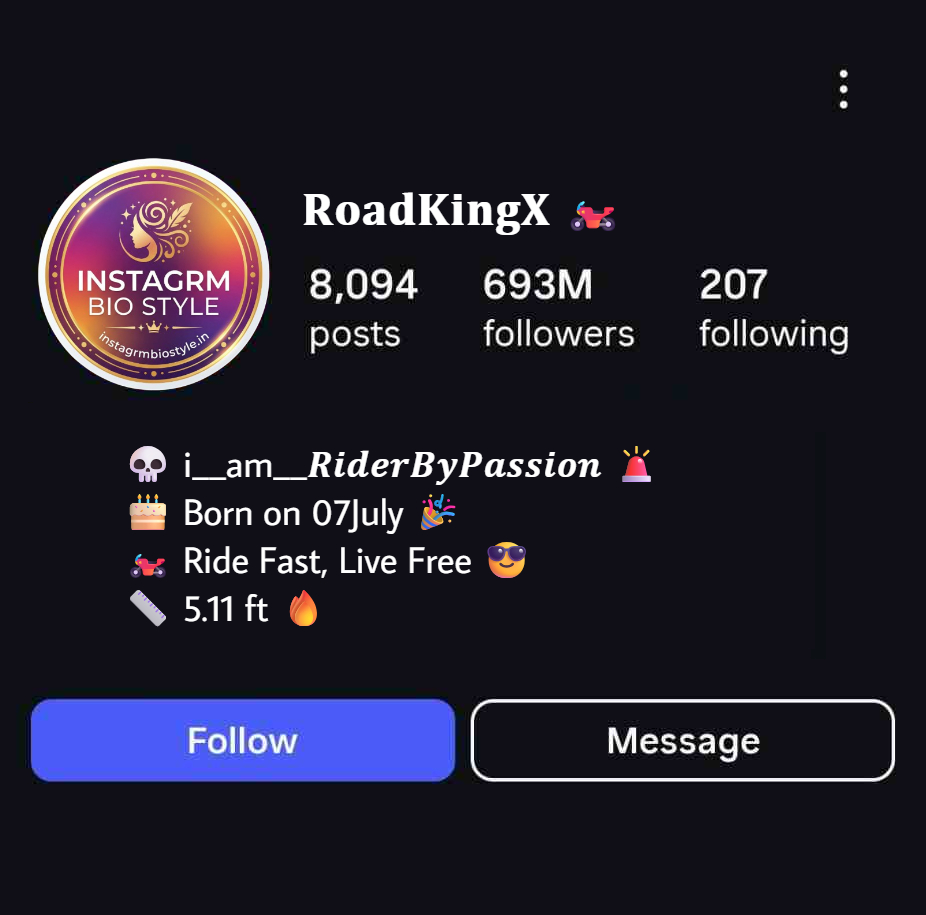 Instagram Bio For Bike Riders (stylish Font)