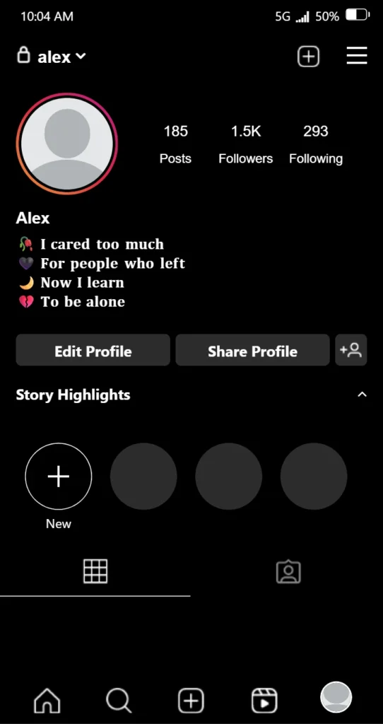 Heart Felt Alone Bio For Instagram