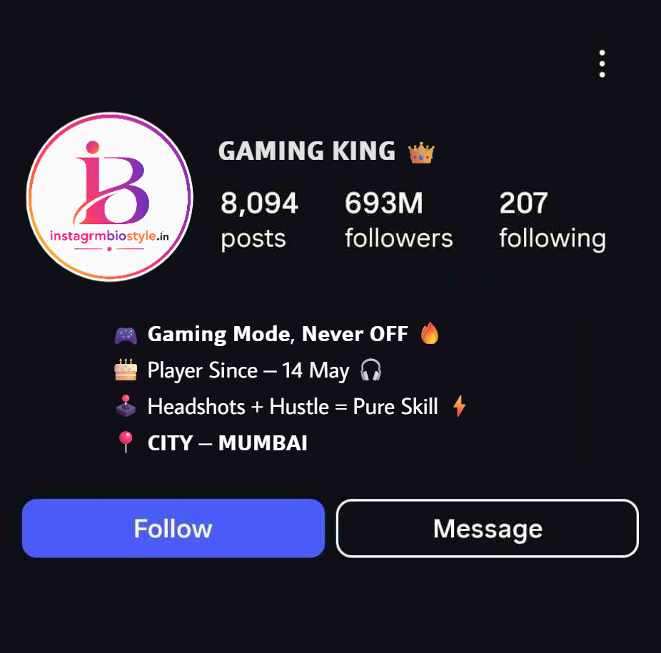 Gaming Video Creator Bio For Instagram