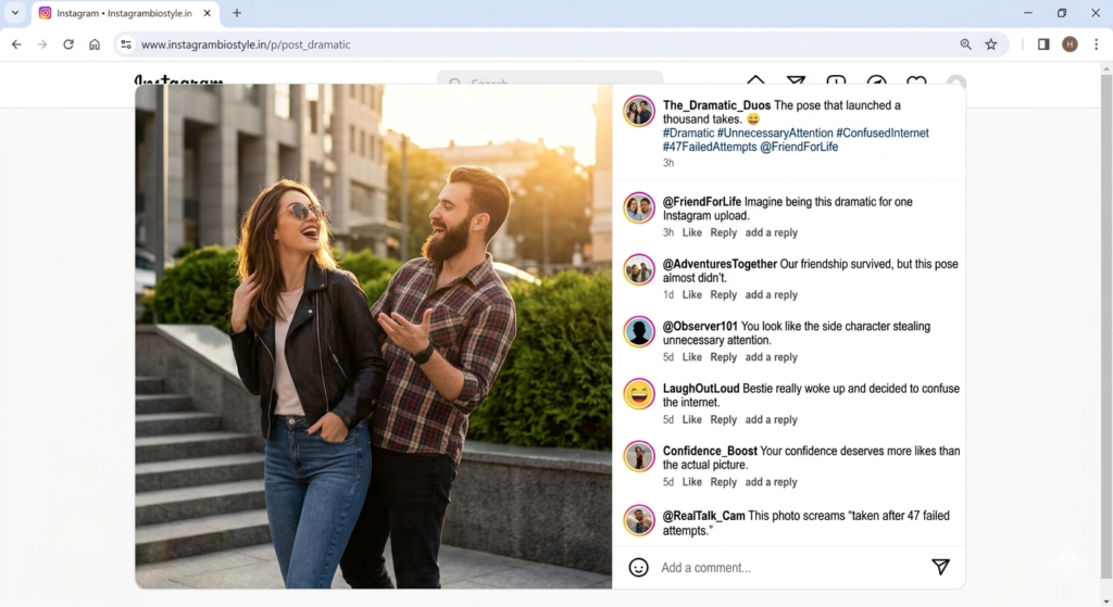 Short funny comments for Instagram photos