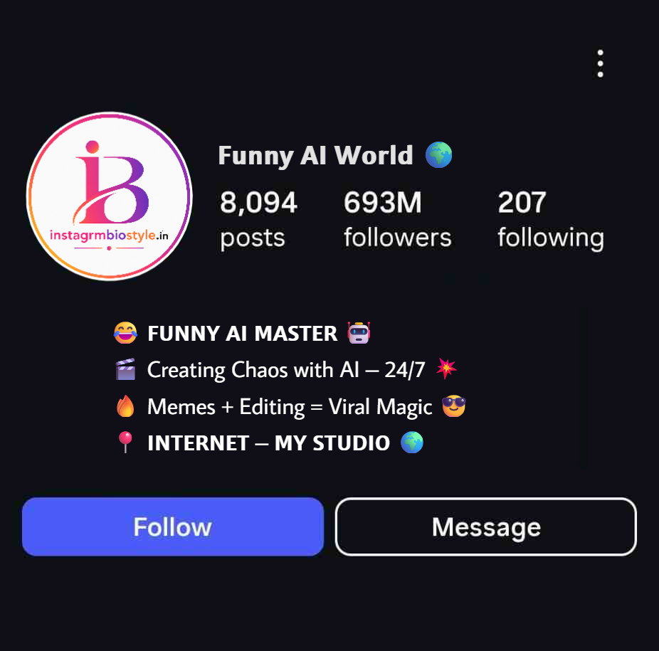 Instagram Bio For A Funny Ai Video Creator
