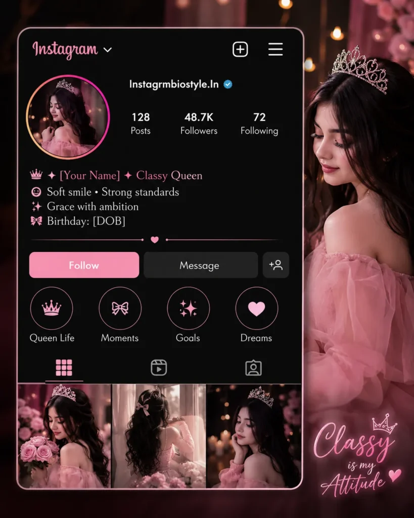 Stylish Instagram VIP bio for girls