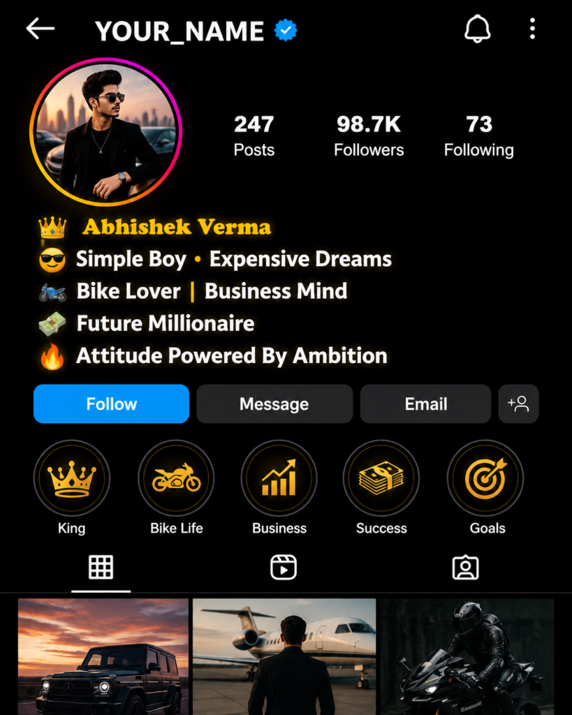 Millionaire Bio for Instagram for Boy