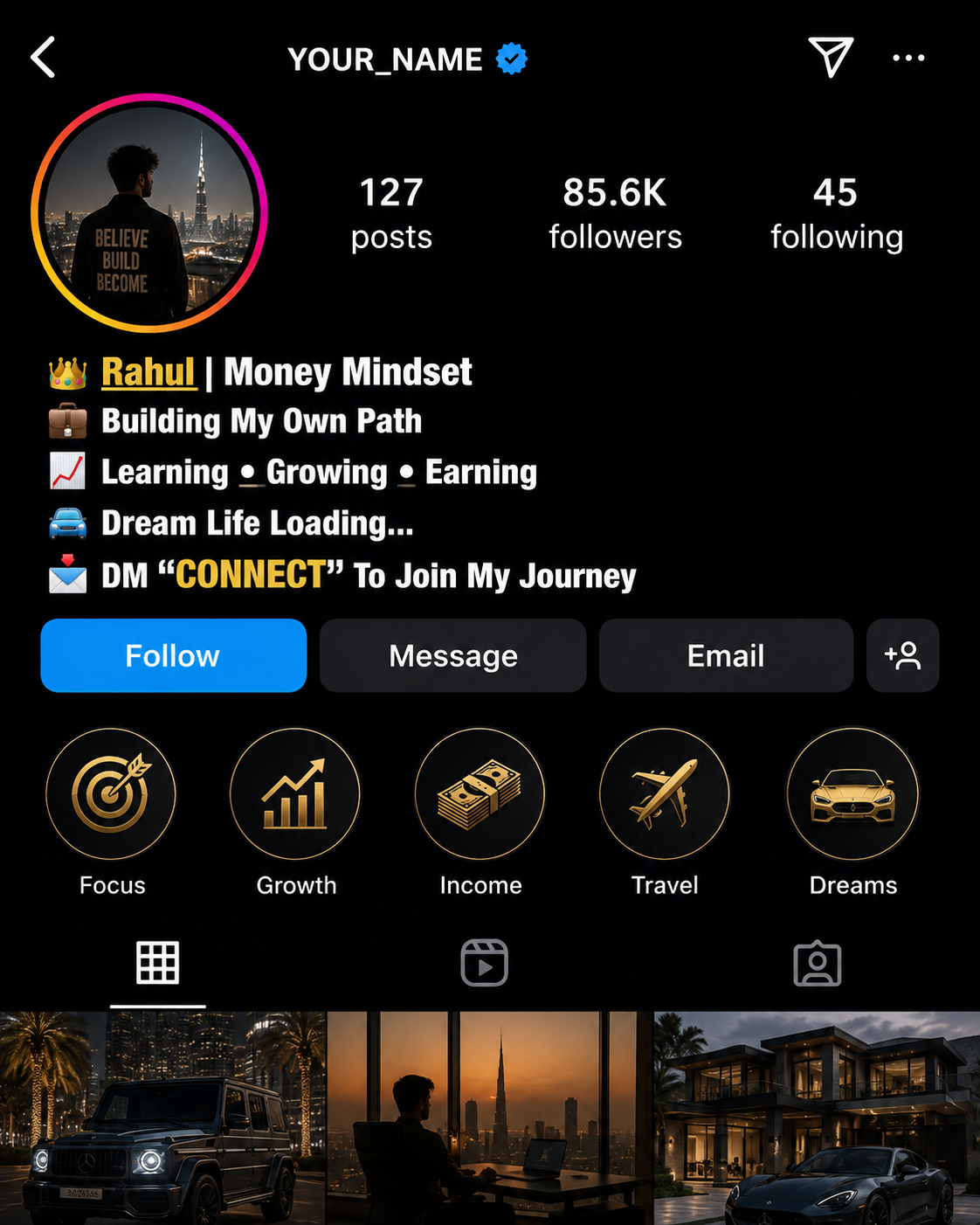 Millionaire Instagram Bio Copy and Paste