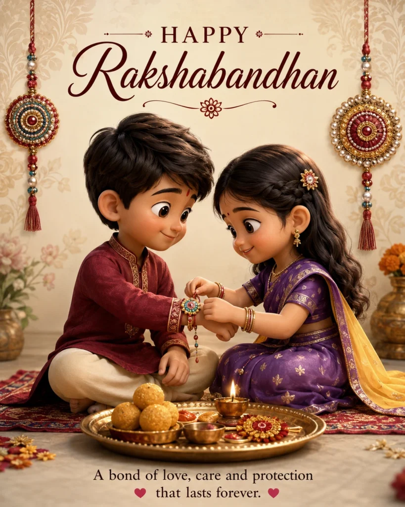Warm Raksha Bandhan 3D Render Prompt Template